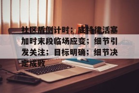 社区盾倒计时；底特律活塞加时末段临场应变；细节引发关注；目标明确；细节决定成败的简单介绍